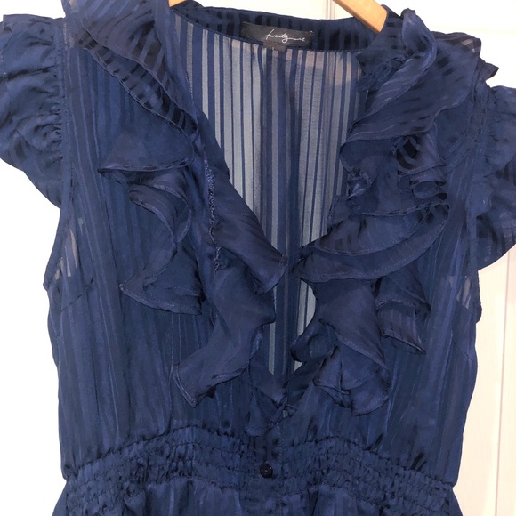 Navy Blue Vintage Dress - Picture 4 of 7